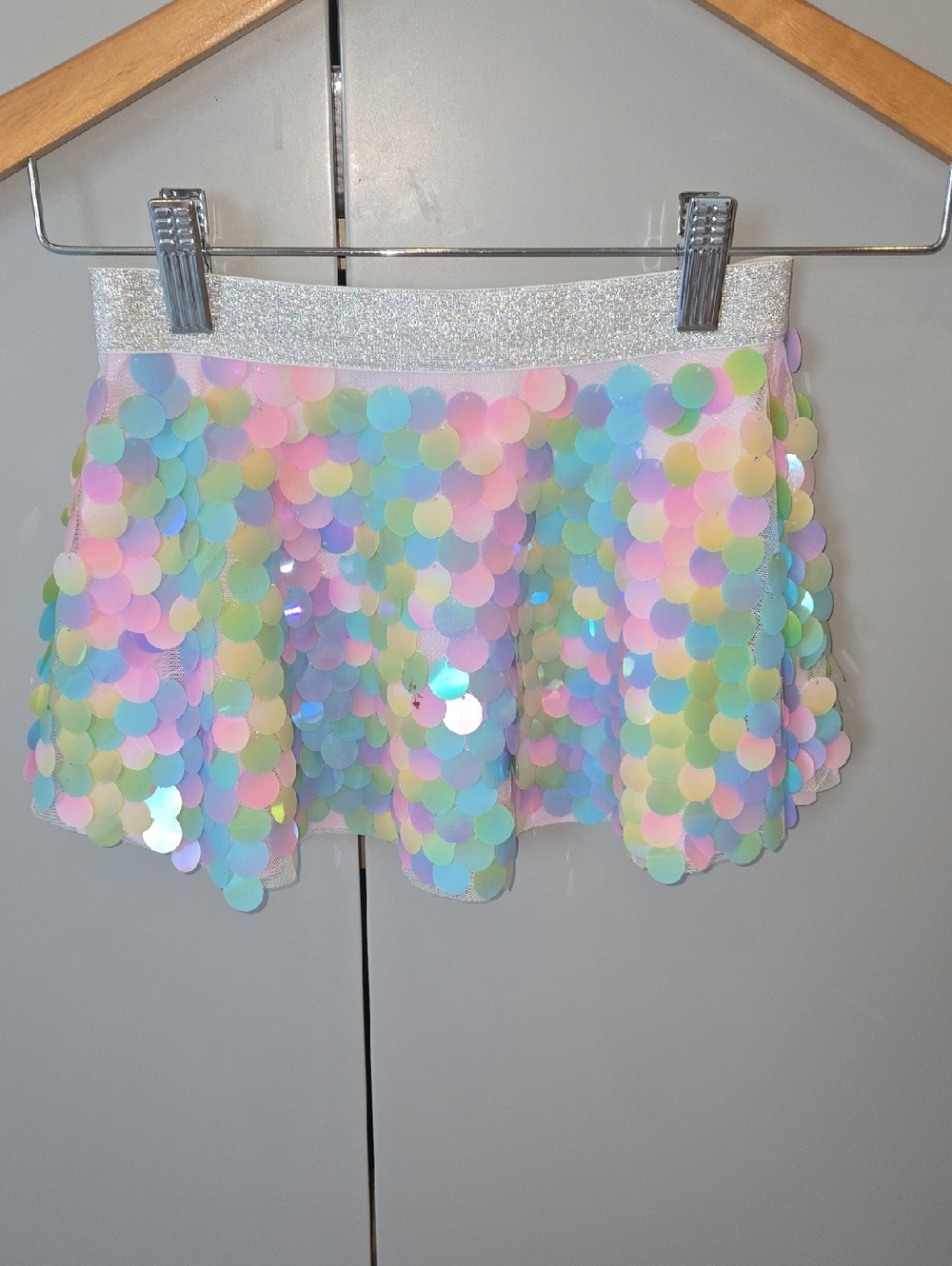 Shade Critters Palm Beach Mermaid Scallop Sequin Cover Up Skirt - Pastel Rainbow